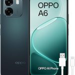 OPPO A6 4G - Smartphone sbloccato con IA, 6 GB RAM+256 GB, Batteria 6500 mAh, Ricarica Rapida 45 W, Display LCD HD+ 120 Hz, IP69, Fotocamera 50 MP AI, Dual SIM, Versione spagnola - Nero